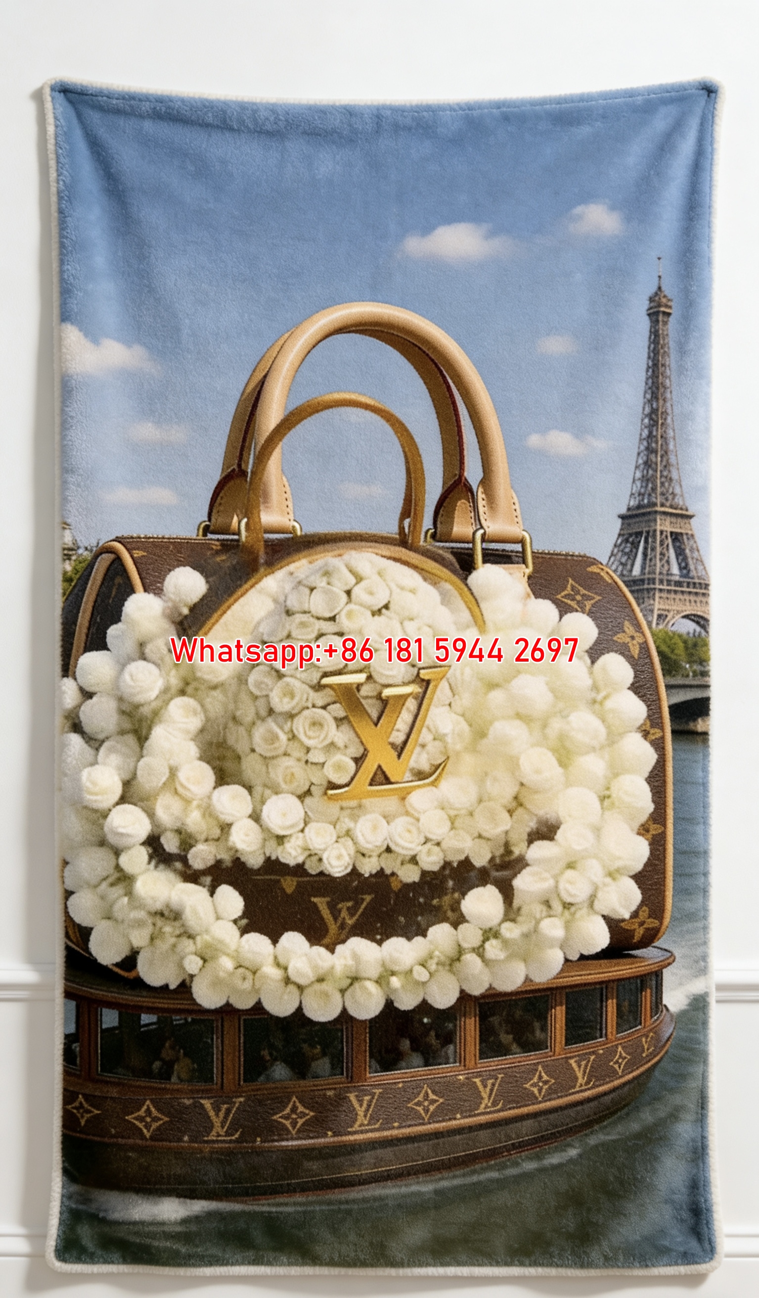LV Parisian Bag Blanket Floral LV Boat Throw 197